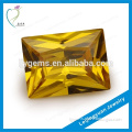 Hot Sale Rectangle Shape Rough Golden Yellow CZ Stone Synthetic Diamond